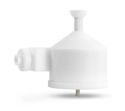 Glass Expansion&nbsp;Twister TFE Spray Chamber with Helix CT, 50ml cyclonic, PTFE.  Includes UFT-075 UniFit Connector (1 unit) and 70-803-1439 Helix CT locking screw with seal (1 unit)