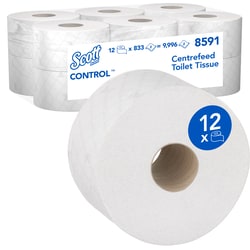 Kimberly-Clark Professional™ Scott™ Control™ 8591 Centrefeed 2 Ply Toilet Tissue, 12 Toilet Rolls