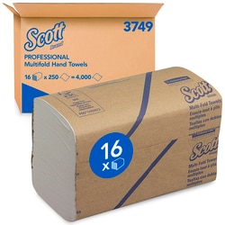 Kimberly-Clark™ Scott™ Multifold 1 Ply Paper Hand Towels 3749, 16 Packs