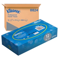 Kimberly-Clark Professional™ Kleenex™ 8824 Ansiktsservetter 3-lagers vävnader, 12 platta vävnadslådor