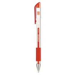 Enterprise Technology Solutions&nbsp;Comfort Grip Gel Pen, Stick, Medium 0.7 mm, Red Ink, Clear/Red Barrel, Dozen