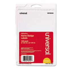 Enterprise Technology Solutions&nbsp;Plain Self-Adhesive Name Badges, 3 1/2 X 2 1/4, White, 100/pack
