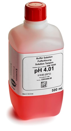 Hach Company Buffer Solution, pH 4.01, Color-coded Red, 500 mL, Quantity: