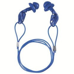 uvex&nbsp;xact-fit XL Hearing Protection Earplugs, Blue, SNR 26 dB, Transparent Packaging