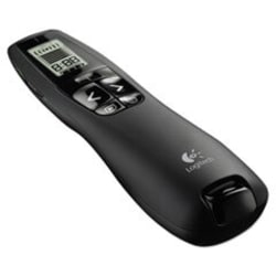 Enterprise Technology Solutions&nbsp;R800 Wireless Laser Presentation Remote W/lcd Display, Class 2, 100 Ft Range, Matte Black