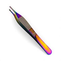 Surgical Design&trade;&nbsp;Adson Forceps With Multicolor Titanium Coating - Brown, Dressing, Tissue