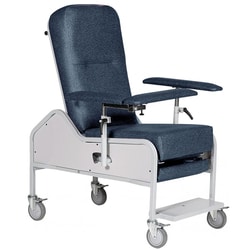 Medicus Health Extra Wide Wheeled Reclining Treatment Chair - Blue, Quantity: