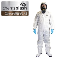 Chemsplash Xtreme 50 SMS Antistatic Disposable Coverall T5/6 White Small | Buy Online | Chemsplash | Fisher Scientific