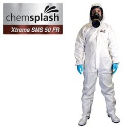 Chemsplash Xtreme 50 SMS Flame Retardant A/S C/All Type 5/6 White 2X-Large | Buy Online | Chemsplash | Fisher Scientific