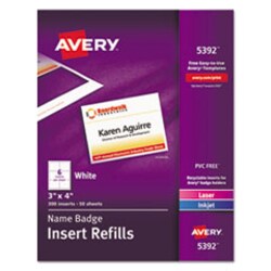 Enterprise Technology Solutions NAME BADGE INSERT REFILLS HOR, Quantity: