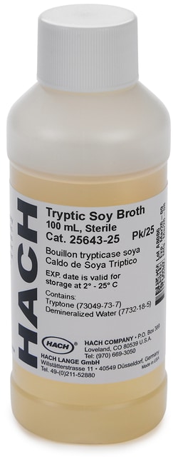 Hach Company&nbsp;Tryptic Soy Broth Bottles, 100 mL, 25/pk