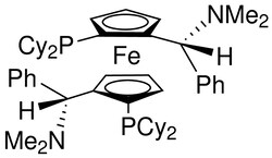 Strem, An Ascensus Company CAS# 494227-35-9. 100mg. (S,S)-(+)-2,2'-Bis[(R)-(N,N-dimethylamino)(phenyl)methyl]-1,1'-bis(dicyclohexylphosphino)ferrocene,