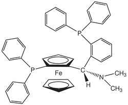 Strem, An Ascensus Company CAS# 850444-36-9. 100mg. (S)-(-)-[(S)-2-Diphenylphosphinoferrocenyl](N,N-dimethylamino)(2-diphenylphosphinophenyl)methane,
