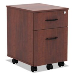 Enterprise Technology Solutions Alera Valencia Series Mobile Pedestal, Left/right, 2-Drawers: Box/file, Legal/letter, Medium Cherry, 15.88
