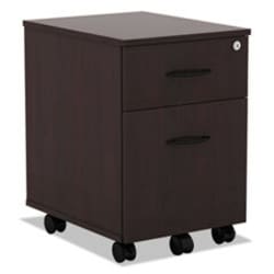 Enterprise Technology Solutions&nbsp;Alera Valencia Series Mobile Pedestal, Left Or Right, 2-Drawers: Box/file, Legal/letter, Mahogany, 15.88