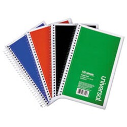 Enterprise Technology Solutions&nbsp;Wirebound Notebook, 3-Subject, Medium/College Rule, Assorted Cover Colors, (120) 9.5 x 6 Sheets, 4/Pack