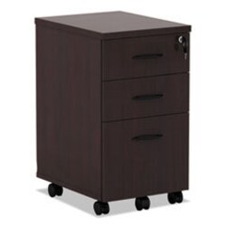 Enterprise Technology Solutions&nbsp;Alera Valencia Series Mobile Pedestal File, Left/right, 3-Drawers: Box/box/file, Legal/letter, Mahogany, 15.88 X 20.5 X 28.38