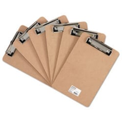Enterprise Technology Solutions Hardboard Clipboard with Low-Profile Clip,