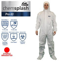 Chemsplash Pro 63 Coverall (Sterile Irradiated) Small | Buy Online | Chemsplash | Fisher Scientific