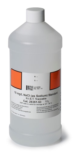 Hach Company Sodium Standard Solution, 10 mg/L as Na, 1 L, Quantity: Each