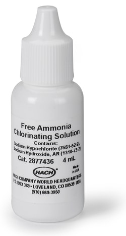 Hach Company Free Ammonia Chlorinating Solution, 4 mL SCDB, Quantity: Each
