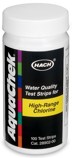 Hach Company Free Chlorine Test Strips, 0-600 mg/L, 100 tests, Quantity: