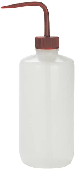 Hach Company Bottle, Wash, Nalgene, Narrow Mouth, 500 mL, Red Cap/Stem, 6/pk