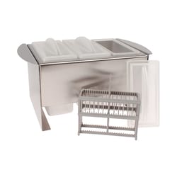 Medicus Health&nbsp;Slide Staining Station, Three Clear Dishes with Slide Dipper