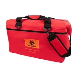 Medicus Health&nbsp;Red Specimen Transport Insulated Softside Tote, Shoulder Strap, Large