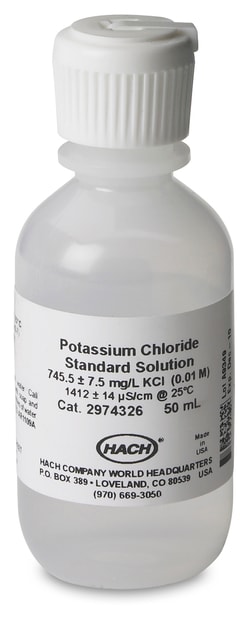Hach Company Conductivity Standard Solution, 1412 µS/cm, KCl, 50 mL, Quantity: