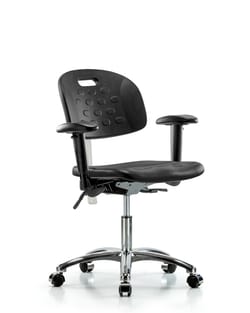 Fisherbrand Medium Bench Height Vinyl Mini-Stool with Casters Graphite | Buy Online | Fisherbrand&trade; | Fisher Scientific
