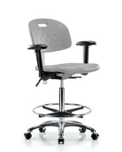 Fisherbrand Medium Bench Height Vinyl Mini-Stool with Foot Ring and Casters Black | Buy Online | Fisherbrand&trade; | Fisher Scientific