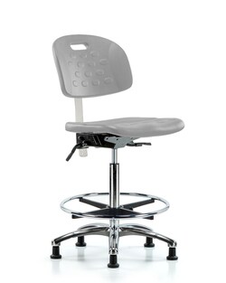 Fisherbrand Medium Bench Height Vinyl Mini-Stool with Foot Ring and Stationary Glides Storm | Buy Online | Fisherbrand&trade; | Fisher Scientific