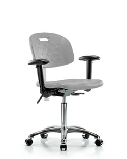 Fisherbrand Medium Bench Height Vinyl Mini-Stool with Foot Ring and Stationary Glides Sterling | Buy Online | Fisherbrand&trade; | Fisher Scientific