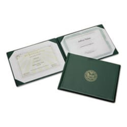 Enterprise Technology Solutions&nbsp;7510007557077 SKILCRAFT Award Certificate Holder, 8.5 x 11, Army Seal, Green/Gold