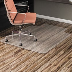 Enterprise Technology Solutions All Day Use Non-Studded Chair Mat For Hard Floors, 45 X 53, Wide Lipped, Clear