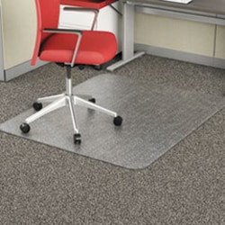 Enterprise Technology Solutions Occasional Use Studded Chair Mat For Flat Pile Carpet, 46 X 60, Rectangular, Clear