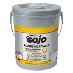 Enterprise Technology Solutions&nbsp;Scrubbing Towels, Hand Cleaning, 2-Ply, 10.5 x 12, Fresh Citrus, Silver/Yellow, 72/Bucket