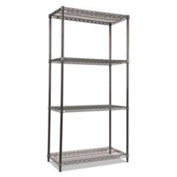 Enterprise Technology Solutions&nbsp;Wire Shelving Starter Kit, Four-Shelf, 36w X 18d X 72h, Black Anthracite
