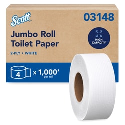 Scott&trade;&nbsp;High‐Capacity Jumbo Roll Toilet Paper, Bulk, Non‐perforated
