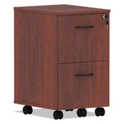 Enterprise Technology Solutions Alera Valencia Series Mobile Pedestal, Left Or Right, 2 Legal/letter-Size File Drawers, Medium Cherry, 15.38