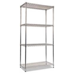 Enterprise Technology Solutions&nbsp;NSF Certified Industrial Four-Shelf Wire Shelving Kit, 36w x 18d x 72h, Silver