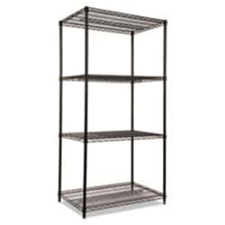 Enterprise Technology Solutions&nbsp;NSF Certified Industrial Four-Shelf Wire Shelving Kit, 36w x 24d x 72h, Black