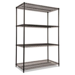Enterprise Technology Solutions&nbsp;nsf certified industrial four-shelf wire shelving kit, 48w x 24d x 72h, black