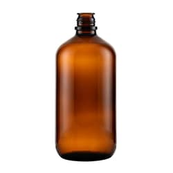Qorpak&trade;&nbsp;Amber Boston Round Bottles without Cap