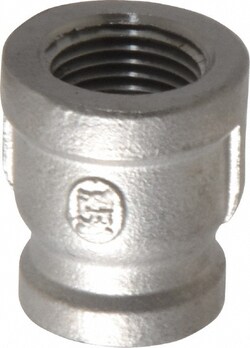 MSC Merit Brass K612-0806 1/2 x 3/8" 316 Stainless Steel Pipe Reducer Coupling
