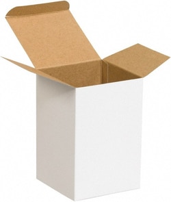 MSC 4X4X6 Wht Reverse Tuck Fld Carton, Quantity: Each of 1