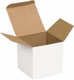 MSC 2.25X2.25X2.25 Wht Reverse Tuck Fld Carton, Quantity: Each of 1