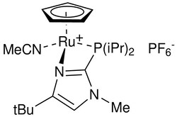 Strem, An Ascensus Company CAS# 930601-66-4. 100mg. Acetonitrile(cyclopentadienyl)[2-(di-i-propylphosphino)-4-(t-butyl)-1-methyl-1H-imidazole]ruthenium(II)