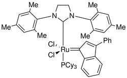 Strem, An Ascensus Company CAS# 536724-67-1. 500mg. Tricyclohexylphosphine[3-phenyl-1H-inden-1-ylidene][1,3-bis(2,4,6-trimethylphenyl)-4,5-dihydroimidazol-2-ylidene]ruthenium(II)